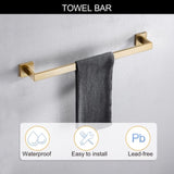 ZUN 5 Pieces Bathroom Hardware Accessories Set Towel Bar Set Wall Mounted,Stainless Steel W121963548