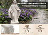 31.5" Virgin Mary Garden Statue, All-Weather MgO Religious Sculpture for Outdoor & Indoor Decor 96303444