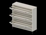 Modern and stylish white shoe cabinet with 3 flip drawers, entrance shoe narrow shoe rack W3166P268392