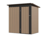4.27FT x2.42FT Metal Garden Shed 5 X 3 FT Pent Roof with Hinge Door W2794P384275