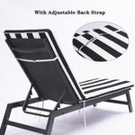 ZUN 2PCS Set Outdoor Lounge Chair Cushion Replacement Patio Funiture Seat Cushion Chaise Lounge Cushion 99316571