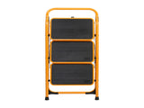 3-Step Steel Step Stool with Low Handrail - Ginger Yellow, Non-Slip & Foldable, Safe for Home 02539083