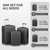 Luggage Set of 3, ABSPC Hardside Suitcase Sets with TSA Lock 4 Spinner Wheels, Lightweight Trolley 76862452