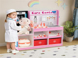 Pink Wooden Doctor Office Playset with X-ray ECG Monitor Sink Height Measurer for Toddlers 3-6 29590229