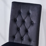 2 piece dining chairs.The gold metal legs complement the black velvet, showcasing a perfect blend of W1151131994