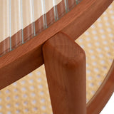 Modern minimalist circular double-layer solid wood coffee table, craft glass tabletop, second layer W1151104956