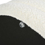 Fuji 36" Round Upholstered Storage Cocktail Ottoman, Ivory White Boucle B2719P238421