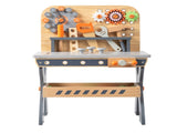 Wooden Tool Bench Play Set for Toddlers, Pretend Play Workbench with Clock, Interlocking Gears, 38037431