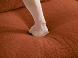 Vitoria Curved Armless Sofa Teddy Fabric W/Pillow -Orange W5656P454383