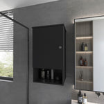 ZUN Carrizo Medicine Cabinet in Melamine With One Door, Black B128P237146