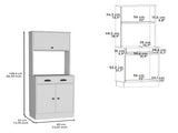 Apex Kitchen Pantry 66.3" H with Drawer, 2 Cabinets, and Microwave Stand, White B097P199736