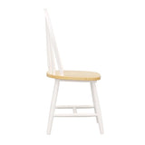Natural Brown and White Spindle Back Side Chairs B062P145549