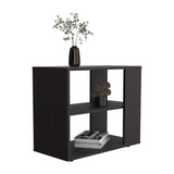 Garden 19,7" High Side Table , End Table, Sofa Table with Two Shelves Black B070P286463