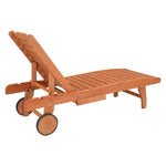 ZUN 183*58*36.5cm Outdoor Garden Fir With Wheels And Drawers Two-Speed Adjustment Garden Wooden Bed 26963924