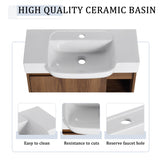 28'' Wall-Mounted Bathroom Vanity with White Ceramic Sink & Soft-Close Door, KD-Packing W999P263409