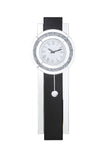 ZUN ACME Noralie WALL CLOCK Black, Mirrored & Faux Diamonds AC00424