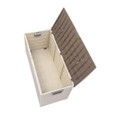 ZUN 75gal 260L Outdoor Garden Plastic Storage Deck Box Chest Tools Cushions Toys Lockable Seat 98777319