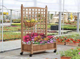 50" H Raised Garden Bed with Trellis Planter Box Dark Brown 40988413