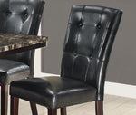 ZUN Modern Parson Chairs Black Faux Leather Tufted Set of 2 Side Chairs Dining Seatings HSESF00F1750