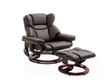 10 Point Massage Recliner Swivel Armchair with Footrest Brown 36731492