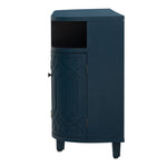 ZUN U_Style Curved Design Storage Cabinet made of Fraxinus Mandschuric Solid Wood Veneer, Featuring Four WF311378AAV