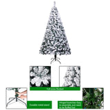 6FT PVC Flocking Christmas Tree 750 Branches Spread Out Naturally Tree 28060686
