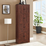 Tall Storage Cabinet with 8 Doors and 4 Shelves, Wall Storage Cabinet for Living Room, Kitchen, W1693111252