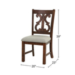 ZUN Set of 2 Upholstered Dining Chairs in Walnut Finish B016P222672