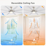 52-Inch Smart Ceiling Fan With Lights,6 Wind Speed,With 8 Black ABS Blades,Voice Remote,Fan For W934P340011