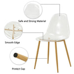 ZUN Modern simple transparent dining chair plastic chair armless crystal chair Nordic creative makeup W1151127330