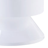 White High Gloss and Natural 1-drawer Drum Nightstand B062P185684