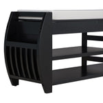 ZUN TREXM Retro Multifunctional Storage Bench with Cushion and Curved Side Panel for Entrance and Living N715P194061B