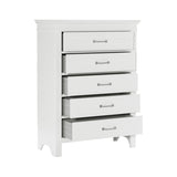 ZUN 5 Drawers White Finish Chest Transitional Style Wooden Bedroom Furniture 1pc B011P220618