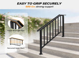 Handrails for Outdoor Steps Fits 3 to 4 Steps 16753549