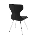 ZUN Ultra Modern Dining Furniture Set of 2 Side Chairs Black Velvet Upholstery Chrome Finish Metal Legs B011P285774