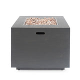 ZUN 33" Outdoor Iron Square Propane Fire Pit, Tank Inside, Brushed Brown - 50,000 BTU 62837.00BRN-50K