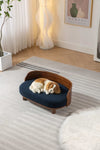 ZUN Scandinavian style Elevated Dog Bed Pet Sofa With Solid Wood legs and Bent Wood Back, cashmesh W794125968