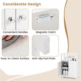White Bathroom Floor Cabinet Freestanding Storage Organizer 50126723