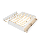 ZUN FULL BED WITH TWIN TRUNDLE AND TWO DRAWERS FOR WHITE COLOR 38233200