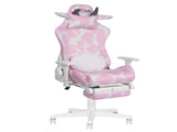 TS87 Pink COW Series Gaming Chair with Footrest B031P369374