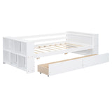 Twin Size Daybed with Shelves and Drawers, White WF324220AAK