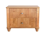 Fluted Nightstand, 21.65" Wide Side Table with 3 Drawers, Mid Century Modern Wood NightStand with W1716P409479
