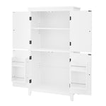 ZUN Elegant Bathroom Floor Storage Cabinet, Bathroom Storage Unit, Freestanding Cabinet with 4 Doors, 75709784