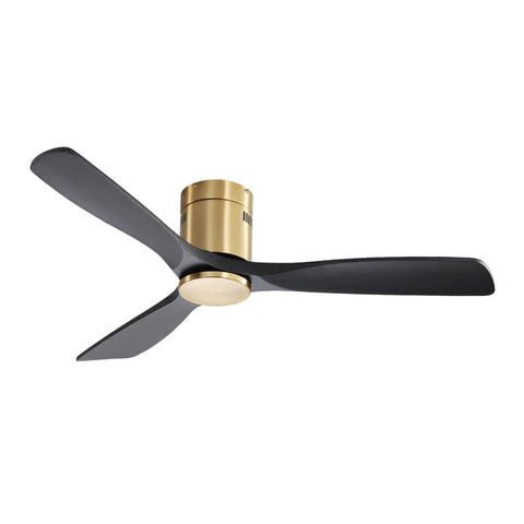 ZUN Indoor 52 Inch Ceiling Fan Without Light 3 Solid Wood Fan Blade Noiseless Reversible Dc Motor Remote W934P145931