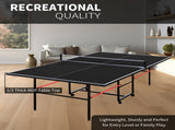 9ft Mid-Size Tennis Foldable & Portable Ping Pong Set for Indoor Games with Net, 2 W1408P385457