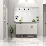 60"x36" Oversized Modern Rectangle Bathroom Mirror with Balck Frame Decorative Large Wall Mirrors W70881126