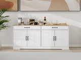 55.91" Large Farmhouse Buffet Cabinet Storage Sideboard with 2 Drawers and 4 Doors for Dining Living W282138080