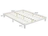 Basic bed frame Painted pine wood Washed white Full 189*136*30.5cm Wooden bed Single bed 00907000