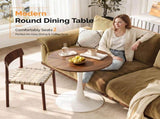 Round Tulip Dining Table, 27.6 Inch 2-Seater Kitchen Table, Melamine Laminated MDF Tabletop with 75894291