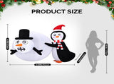 4FT Christmas Inflatable Penguin Rolling Snowball Yard Decoration with 3 LED Lights, 210D Polyester 45346287